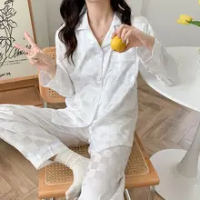 アイスシルクパジャマ【春秋用・おしゃれ・外出可能・二点セット（セットアップ対応）】