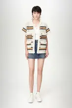 ニットカーディガン【配色デザイン・ウィンターニット】（セットアップ対応）