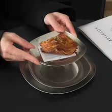 高級感あるステンレス製四角プレート【スイーツ・小皿・コースター用】