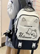 かわいい猫デザインのリュックサック【大容量・多ポケット・学生用】
