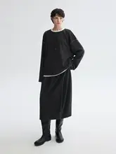 2点セット レディース ルーズTシャツ ドレープ感スカート  お散歩コーデ 「bymolycho」