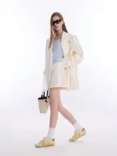 ラメ入りジャケットとショートスカートのファッショナブルなセットアップ【オフィスカジュアル・春季向け】（セットアップ対応）