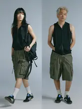ユニセックス カジュアル五分丈パンツ【ヴィンテージ風・機能性・街歩き向け】（セットアップ対応）