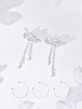桜の純銀製のイヤリング【デザイン性のある流れるフリンジ・和風耳飾り】