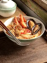 高級感ある一人用陶器製食器セット【大皿・仕切り皿・サラダボウル・麺用ボウル】（セットアップ対応）