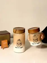 高品質な耐熱ボorosilicateガラス製 コーヒーカップ【蓋付き・持ち運び便利・おしゃれ】