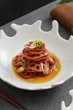 高級感のある造形小皿【デザートプレート・商用向け・冷たい料理用】