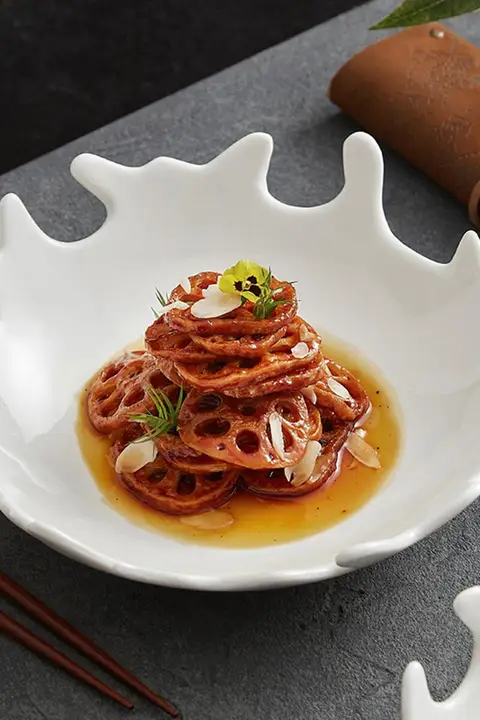 高級感のある造形小皿【デザートプレート・商用向け・冷たい料理用】