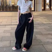 杏色 ワイドレッグ カーゴパンツ【高腰・フィット・ストレート】