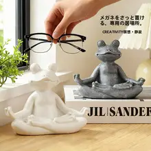 ユニークな瞑想カエル眼鏡スタンド【デスク装飾用・ユーモラスデザイン】