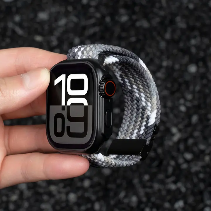 Apple Watch用 バンド メンズ ナイロン 編み込み パラシュートバックル 通気性 スポーツ 夏 上品