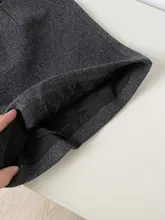 高腰デザインのAラインカジュアルショートパンツ【レディース・皮ベルト付き・冬用・ワイドレッグ】（セットアップ対応）