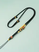 伝統的な中式金色ロックペンダント【手織りの紐・如意ロック・錦鯉アクセサリー】（セットアップ対応）