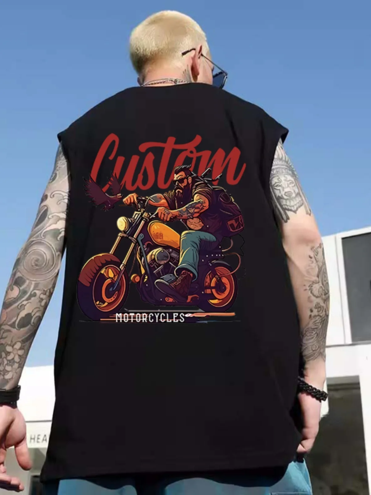 アメリカンビンテージ風 バイクベスト メンズ：ストリートスタイルで夏を楽しむカジュアルファッション