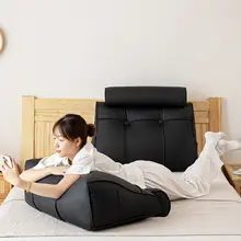 防汚加工テ triangularクッション【ヘッドレスト付き・寝室・読書用】