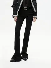 ビンテージ風 中低腰フレアジーンズ【ブラック・デニム・極上の柔らかさ】（セットアップ対応）