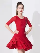 ラテンダンス練習用上着【ラウンドネック・ストーン付き・中袖・女性用】