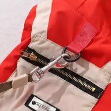 愛犬用 保温二足型コート【冬用・レッド・ハーネス付き・テディベアスタイル】