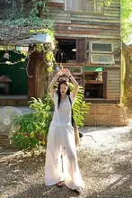 女性用 白色パンツ【夏用・通気性・ゆったりとしたストレートシルエット】