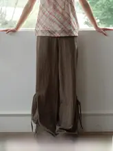 デザインの夏用ワイドパンツ【カジュアルスタイル・レディース】