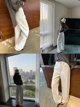 リネンデニムパンツ【ストレートシルエット・重厚感・洗い加工】
