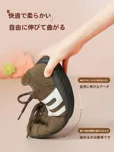 黒いレトロデザインの厚底バレエシューズ【女性用・夏用・スポーツスタイル】