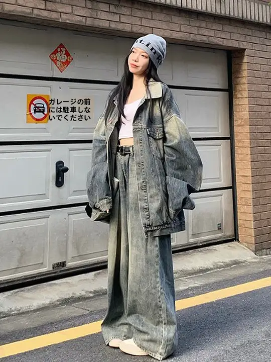 デニムジャケット レディース 大きいサイズ ぽっちゃり アメカジ ヴィンテージ ルーズ 初秋 おしゃれ