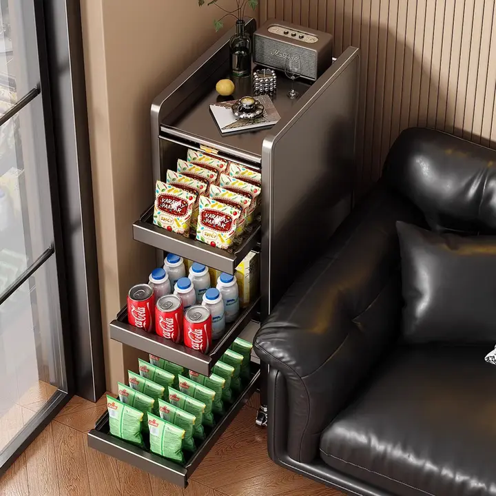 隙間収納ラック【リビング用・キャスター付き・防塵・引き出し式】