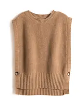 秋冬向けのデザイン感あるニットベスト【100%ウール・インナー重ね着対応・ゆったりフィット】