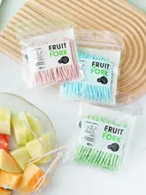 使い捨てプラスチックフルーツフォーク【家庭用・二歯・デザート用】（セットアップ対応）
