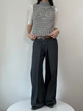 全手工フック編みの復古スタイルノースリーブニット