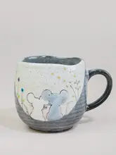 九谷焼 陶器製 マグカップ【猫デザイン・手作り・コーヒー用】
