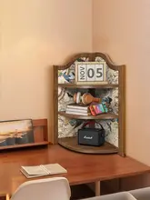 ナチュラルデザインの木製デスク収納ラック【多層ディスプレイ・書籍や小物整理に最適】（セットアップ対応）