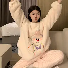 秋冬用コレクション！珊瑚絨の厚手ルームウェア【可愛いアニマルデザイン・フィット・大きいサイズ・外出可能】（セットアップ対応）