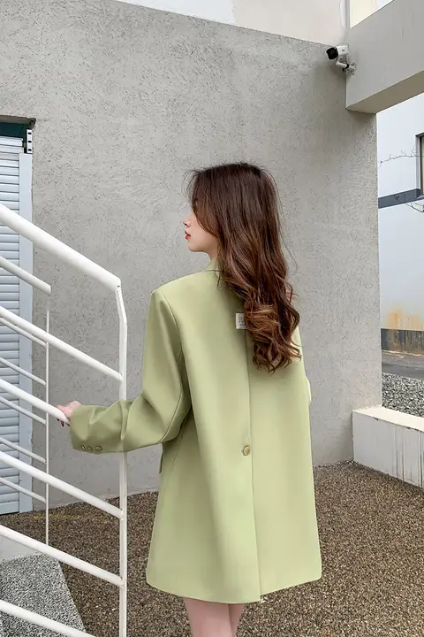 果物グリーンのジャケット【フィット・春秋用・韓国風】