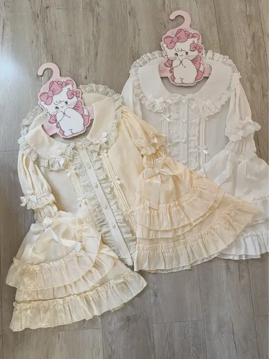 ロリータスタイル 蝶結び付きドールカラー長袖と短袖シャツ【夏用・女性用・インナー】