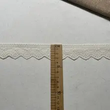 純綿製レース縁取り生地【DIY・子供服装飾用・布幅3.5cm】