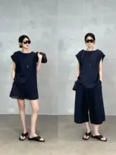 リネンとテンセル混紡のノースリーブショートトップス【ゆったりしたシルエット・春夏用】