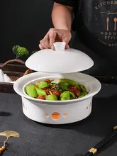 高級中華風明火鍋用保温皿【キャンドル加熱・創意デザイン】