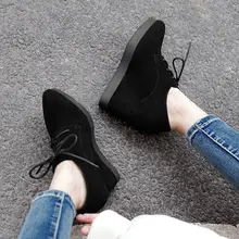 尖ったトゥのスリッポン【厚底・内蔵ヒール・真皮・レースアップ・秋用】