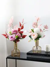 北欧スタイル造花セット【ガラス花瓶付き・リビング・ダイニング用インテリア】