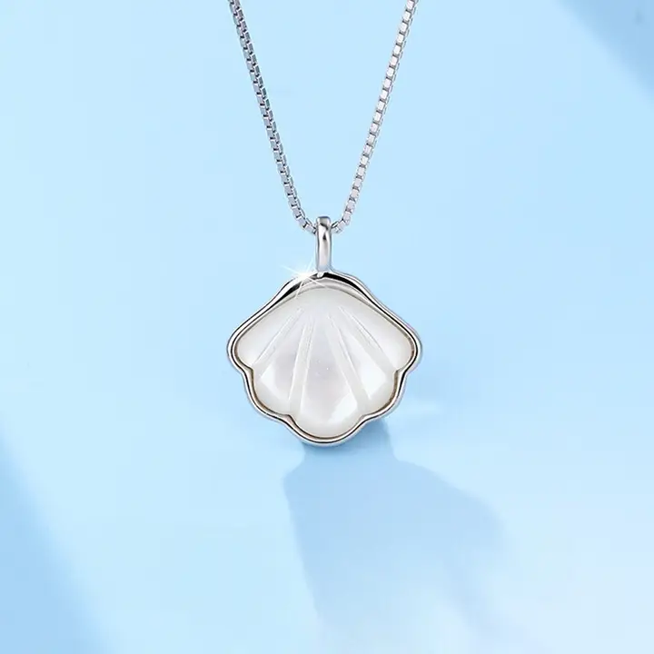 S925銀製ネックレス【フレンドシップ・貝殻ペンダント・鎖骨チェーン】