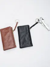 植鞣し革使用のミニマルデザイン二つ折り財布【全色・レトロスタイル・小銭入れ付き】（セットアップ対応）