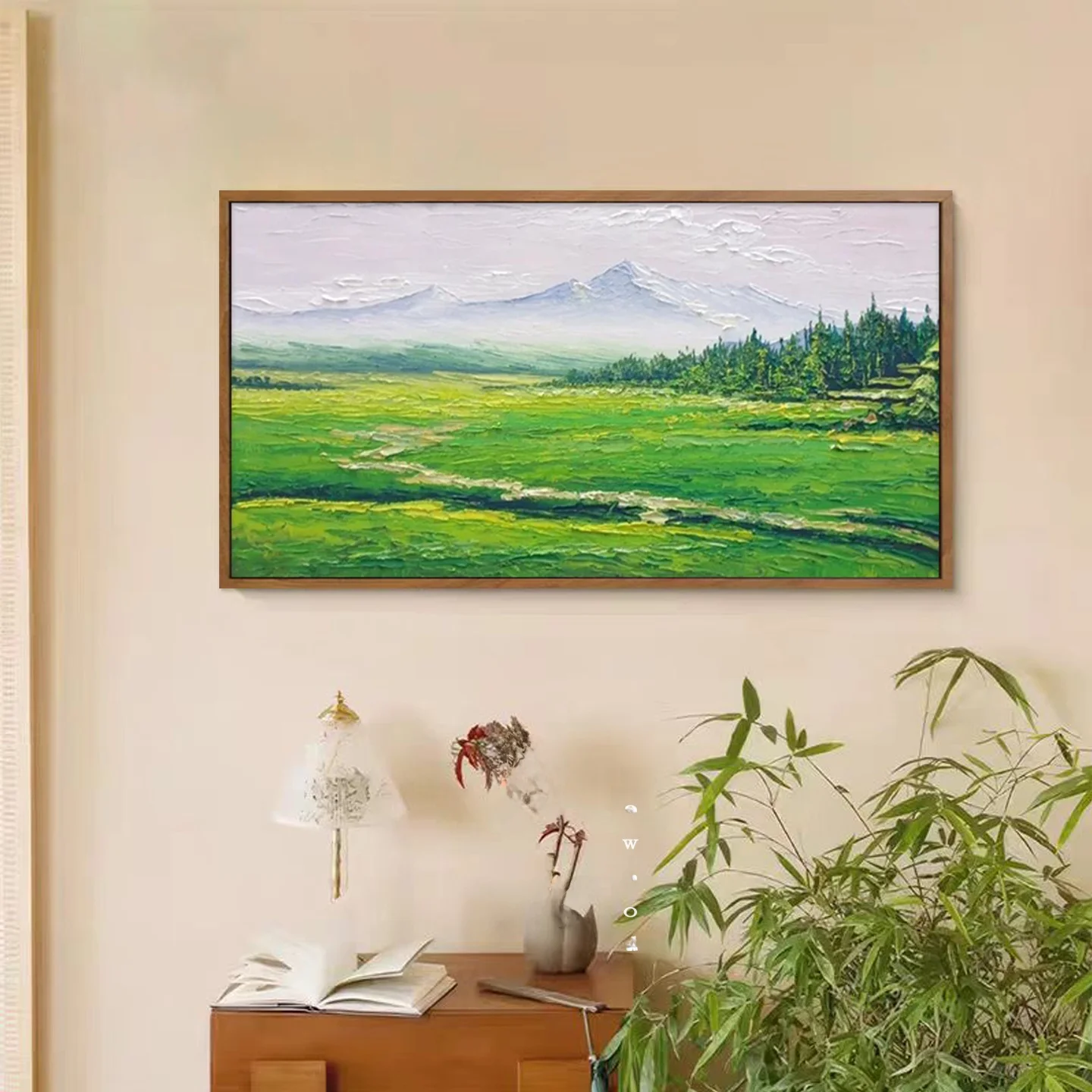 手描きオイルペイント壁掛けアート：フランス風・南国風の抽象パターンがオフィスや民宿に最適な理由