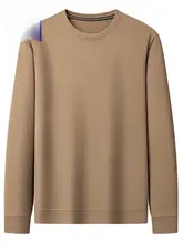 ワッフル生地 メンズカジュアル長袖クルーネックTシャツ【快適・通気性】