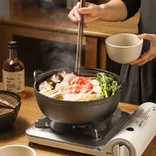 川島屋 鍋用鋳鉄製 スキヤキ鍋【家庭用・アウトドア対応・小型】