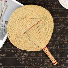 手作りの蒲草製扇子【夏用・赤ちゃんや高齢者向け・自動振動防止・中国風デザイン】