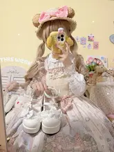 可愛いリボン付きロリータシューズ【厚底・ドール風】