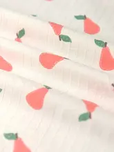 雪梨とさくらんぼの水玉模様コットン麻生地【シャツワンピース・ドール衣装・手作りDIY用】