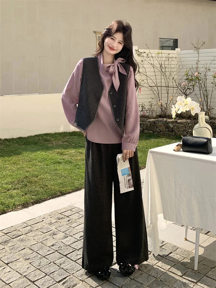 美術館デートで失敗しない服装は？フランス風のリボンシャツベストとワイドパンツが解決する理由